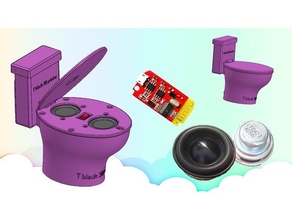 toilette orateur Bluetooth 3dtblack bleu parleur bluetooth module Créatif conception speaker40mm speaker4cm parleurs monter supporter tblack tblack3d 3d print model - Mito3D