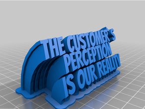 customized sweeping 2-line plate text customers perception 3d print model - Mito3D