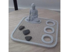 buddha zen garden buddhism rake sand vase 3d print model - Mito3D