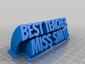 customized sweepischoolng 2-line plate text 3d print model - Mito3D