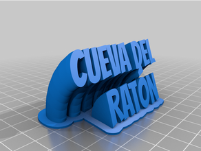 personalizado varrendo 2 line prato texto cueva del rato 3d print model - Mito3D