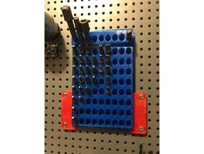 pegboard rails vertical wall mounted hex bit storage biltema bits holder organizer mount tool 3d print model - Mito3D