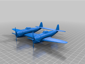 Zwilling 47 Flugzeug ww2 wwii 3d print model - Mito3D
