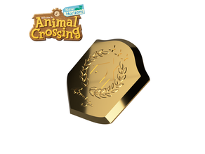 hha plaque - animal crossing horizons academy acnh happy reward trophy 3d print model - Mito3D
