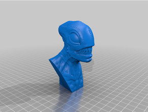 smiley alien bust creature 3d print model - Mito3D