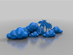 clouds palms 3d print model - Mito3D