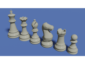 simple chess set chess board chess pieces single extruder 3d print model - Mito3D
