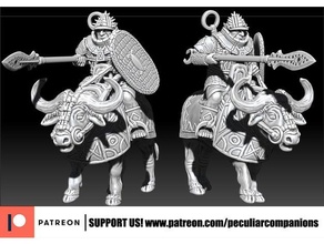 orc buffalo rider - west african aesthetic 28mm fantasy goblins npc orcs patreon rpg warhammer 3d print model - Mito3D