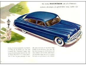 Hudson kalp pili 4 kapı sedan 1952 1951 1953 1954 50s 60s Amerikan araba Husdon 3d print model - Mito3D