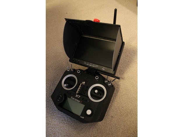 Taranis x7 fpv Monitor montieren Quadcopter Radio Steuerung 3D print model - Mito3D