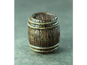 miniature wooden barrel textured dnd prop eleode props wood 3d print model - Mito3D