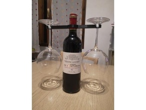 wine time - glass holder wineglass bottle 3d print model - Mito3D