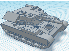 6mm battletech desorden Patton tanque 3d print model - Mito3D