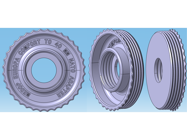 medop rosca respirador europa conforto Series 40mm nato rd40x1 7 adaptador en148 1 filtro máscara gás mascarar 3D print model - Mito3D