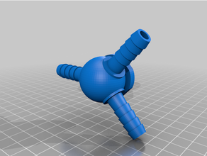 100mm water hose y-connector connector 3d print model - Mito3D