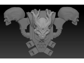 zaino caos cranio demone 40k demoni spazio marines gioco guerra warhammer warhammer40k wh40k 3d print model - Mito3D