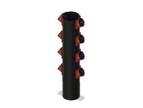 hidropónico vertical torre abs bricolaje diy hidroponia modular cloruro polivinilo adecuado tubo agua bomba 3d print model - Mito3D