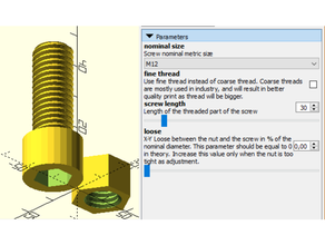 metric socket head screw nut library 3d print model - Mito3D