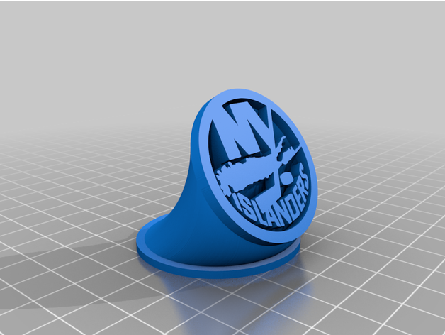 ny islanders logo extruded 3D print model - Mito3D