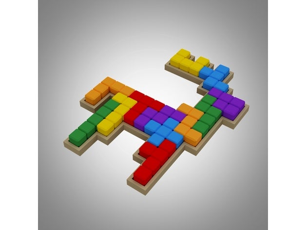 moose pentomino puzzle 3D print model - Mito3D