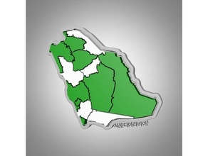 saudita arabia carta geografica puzzle 3d print model - Mito3D