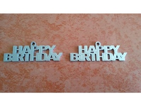 happy birtday keychain 3d print model - Mito3D