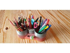 pot crayon multifonction boite boites rangement couleur crayons feutre centre stylo tasse porte stylos USB titulaire soutien 3d print model - Mito3D