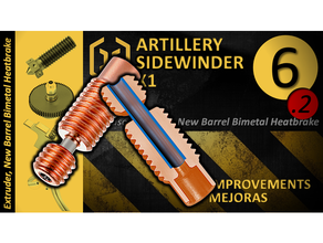 62 Bimetall Hitzebremse Fass Artillerie Seitenwickler x1 Verbesserungen Thermal Brücke 3d print model - Mito3D