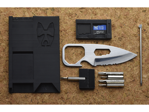 crédito tarjeta herramienta multiple v2 edc billetera organizador 3d print model - Mito3D