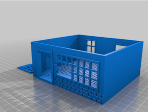 détruit terrasse maison boutique 28mm boulon action table jeu terrain wargaming 3d print model - Mito3D