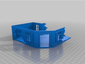 destroyed terraced corner house - version 01 28mm bolt action tabletop gaming terrain wargaming 3d print model - Mito3D