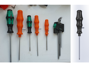 wera handle 25mm hex allen key screwdriver set tool wrench 3d print model - Mito3D