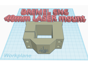 40mm laser mount dremel cnc 3d print model - Mito3D