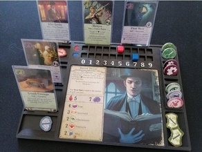 arkham horror 3rd ed player dashboard sleeved cards aid mat tabletop game gaming 3d print model - Mito3D