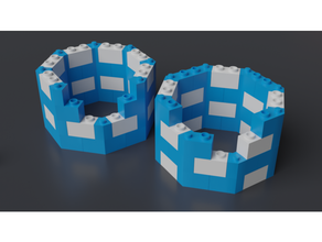 lego compatible octogonal bricks 8 building blocks brick 3d print model - Mito3D