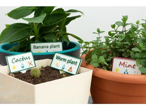 multicolor plant labels flower garden gardening herb marker tag 3d print model - Mito3D