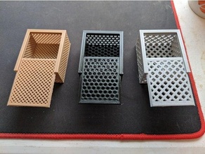 klein Box Deckel 45 Grad Container Kiste Hexagon parametrisch Rosenkranz Teile Lager Quadrat 3d print model - Mito3D