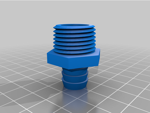 1 2 barb mpt pipe hose fittings 3d print model - Mito3D