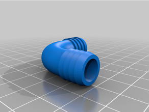 1 2 barb rt angle hose connector plumbing 3d print model - Mito3D