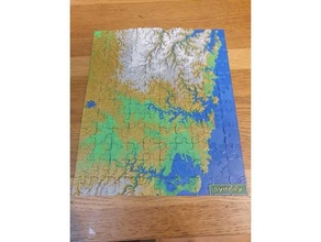 sydney puzzle relief map 120pcs 3d print model - Mito3D