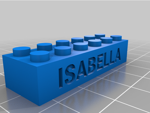 personalizado Lego compatible texto ladrillos Isabela 3d print model - Mito3D