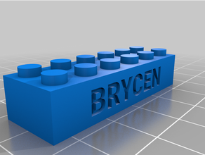 personalizado Lego compatible texto ladrillos Brycen 3d print model - Mito3D