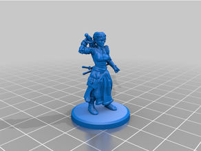 femelle pirates pirate penny 25mm dnd miniature donjons dragons mini Dame 28mm fier bras table 3d print model - Mito3D
