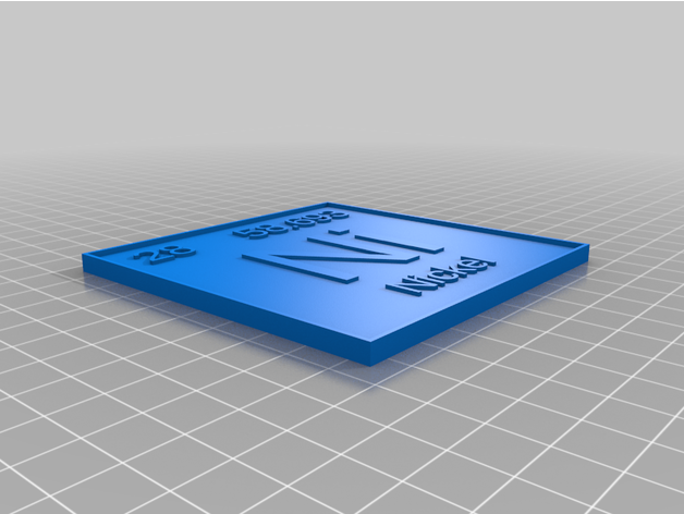 personnalisé périodique table verre v2 nickel 3D print model - Mito3D