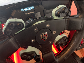 fanatec 74 70mm universale centro ruota + pulsante supporto momo omp corsa raid rig sim simracing simracing3d simulatore timone 3d print model - Mito3D