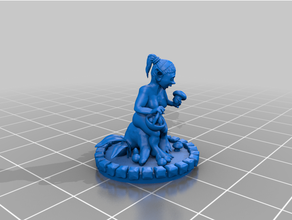 chubby goblin girl collecting mushrooms dnd dungeons dragons figure miniature mushroom nsfw 3d print model - Mito3D
