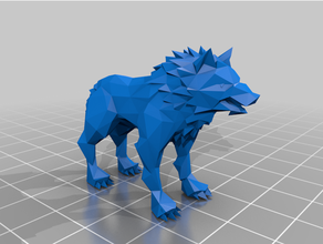 poly wolf 3d print model - Mito3D