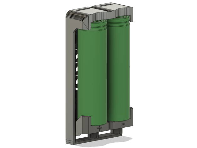 18650 holders integrated spring battery holder 1p2s 72v clip lion lithium 3D print model - Mito3D