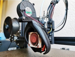 micro swiss direct drive cr10 10s ender3 - smooth fang setup 5015 airduct cr10s creality cr-10 ender 3 fan mount 3d print model - Mito3D