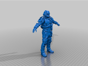 helghast Angriff Soldat manipulierten 3d print model - Mito3D